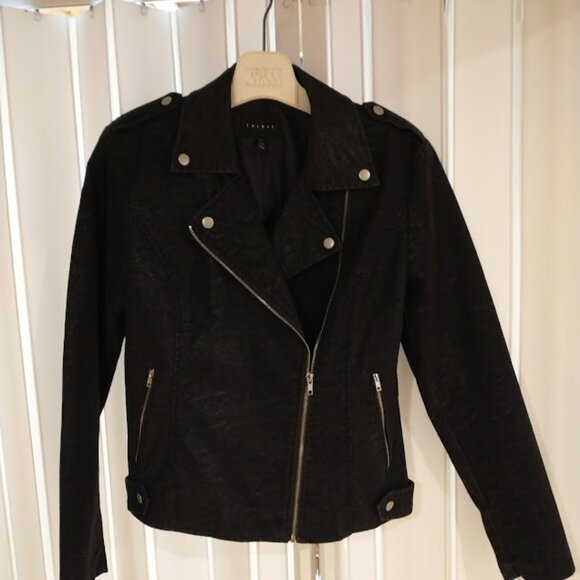 Tribal Biker Jacket Size Small with silver hardware, colour is navy blue - Picture 2 of 10